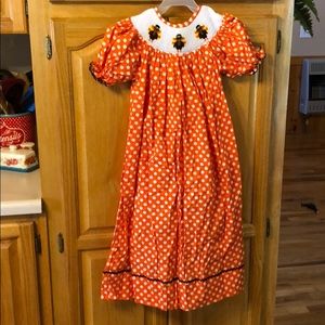 Girls Smocked Turkey Dress